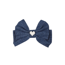 Self-Portrait Kids childrens clothing heart-shaped pendant denim bow clip FARFETCH