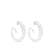 Gimaguas womens logo engraved hoop earrings FARFETCH