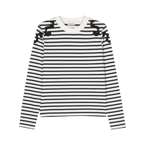 Claudie Pierlot Womens Striped Shoulder Embroidered Sweatshirt FARFETCH