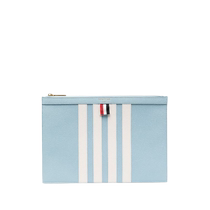 Thom Browne unisex logo printed leather clutch FARFETCH