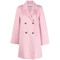 Ganni womens trapezoidal lapel double-breasted coat FARFETCH