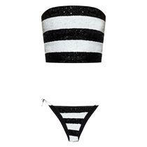 Oseree Womens Sequin Embellished Striped Bikini Set FARFETCH