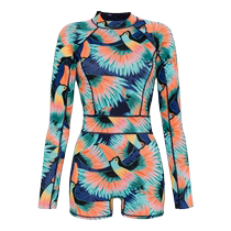 Ms. Duskii tropical wind printed long sleeves surfing conjunction swimsuit FARFETCH