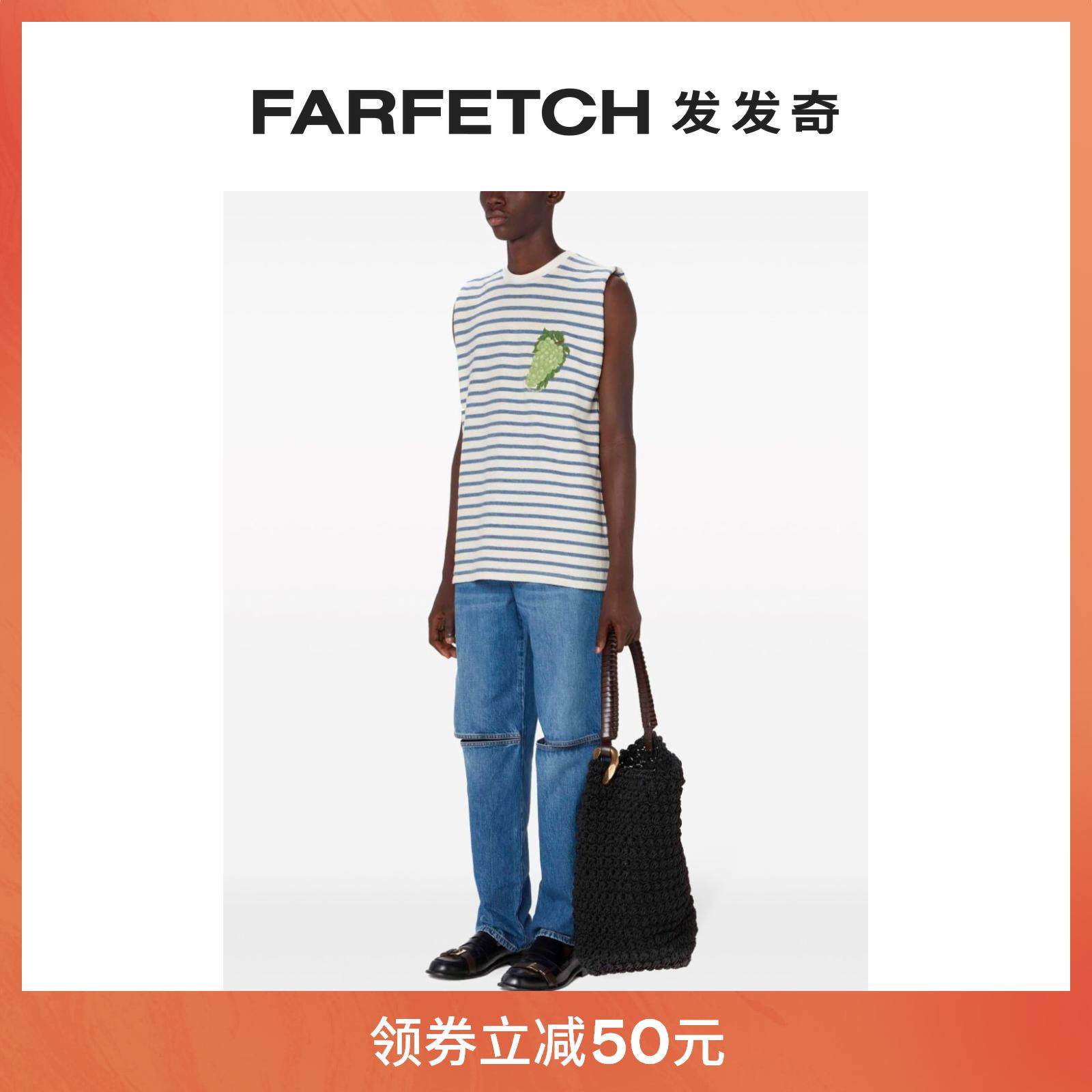 JW Anderson Men's Striped Cotton Tank Vest FARFETCH Hair Chic-Taobao