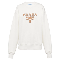 Prada womens logo appliqué cotton sweatshirt FARFETCH
