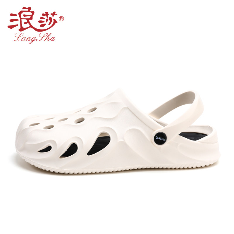 Langsha hole shoes women's summer new outer wear non-slip simple all-match home soft bottom comfortable couple fashion Baotou drag