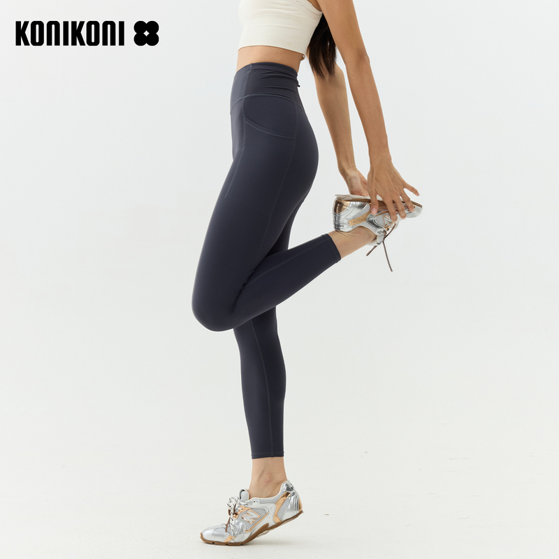 Konikonired Women's Shaping Yoga Pants Sports Tennis Tight Long Pants Multi-Pocket Running Fitness Pants