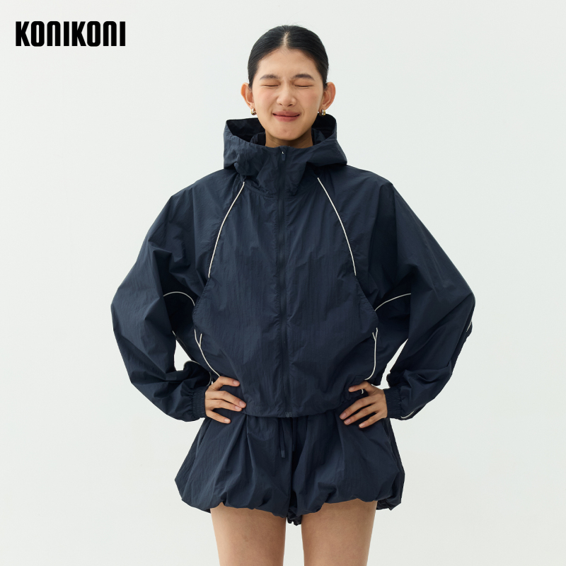 Konikoni Women's Outdoor Retro Sports Jacket Cycling Ultra-Light Hooded Jacket Anti-Uv Sun Protection Clothing