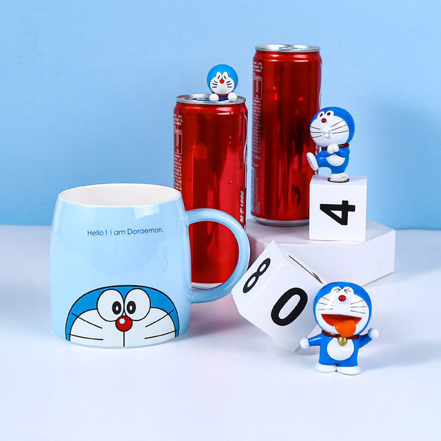 Doraemon ceramic mug household cup high-looking water cup cartoon cute coffee cup milk breakfast cup