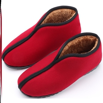Rural old cotton shoes hand female winter wearing classel shell two pieces of suede old Beijing cloth warm shoes anti-slip outer wear