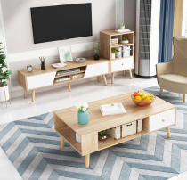 Nordic style simple TV cabinet Coffee table combination Modern simple small household household economical TV cabinet Floor cabinet