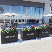 Outdoor stainless steel flower box swing out partition wrought iron flower stand municipal square commercial street courtyard combination flower trough customization