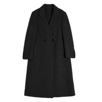 ELLE sheep wool blended long double-sided woolen coat for women 2024 winter new style simple commuting woolen coat