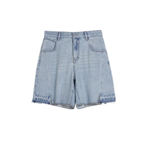 ELLE French high-end loose short jeans for women 2024 summer new style small simple straight pants