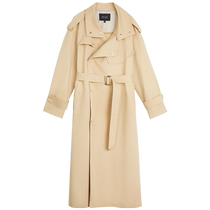 ELLE Khaki French Mid-Length Windbreaker Jacket Womens 2024 Autumn New Small Loose Casual Top