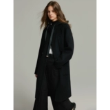 Шерстяное цветное шерстяное пальто с капюшоном, зимняя куртка