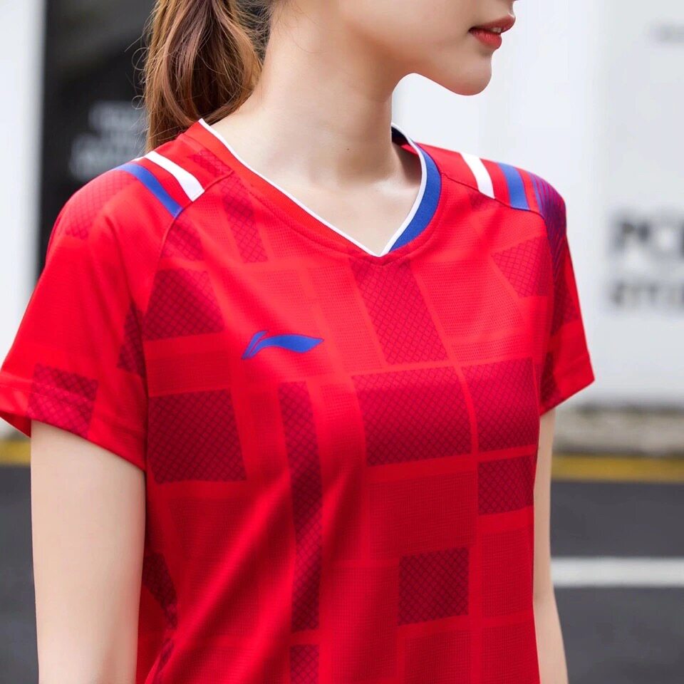 Badminton suit suit Men's and women's short-sleeved summer quick-drying game jersey Group printing custom volleyball ball sportswear