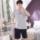 Nam cực pyjama nam mùa hè cotton ngắn tay 2020 dịch vụ nhà mới có thể đi ra ngoài bộ đồ giản dị ZA - Bên ngoài ăn mặc