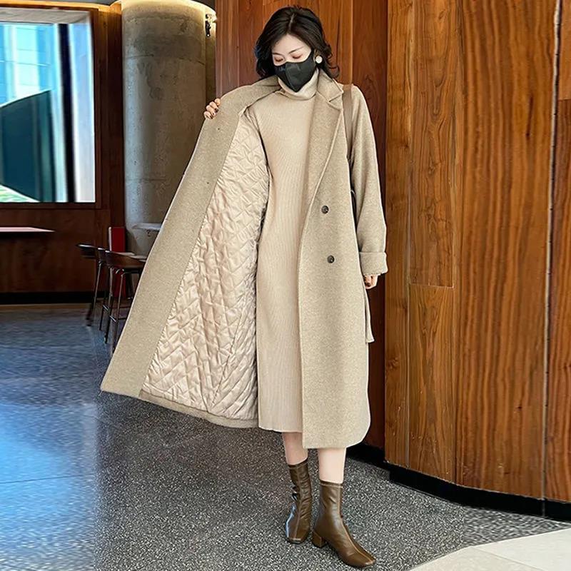 Thickened White Duck down Woolen Coat for Women, 2026 New Winter Style, Loose Fit with Fleece Lining, Mid-Length Woolen Jacket Thickened White Duck down Woolen Coat for Women, 2026 New Winter Style, Loose Fit with Fleece Lining, Mid-Length Woolen Jacket