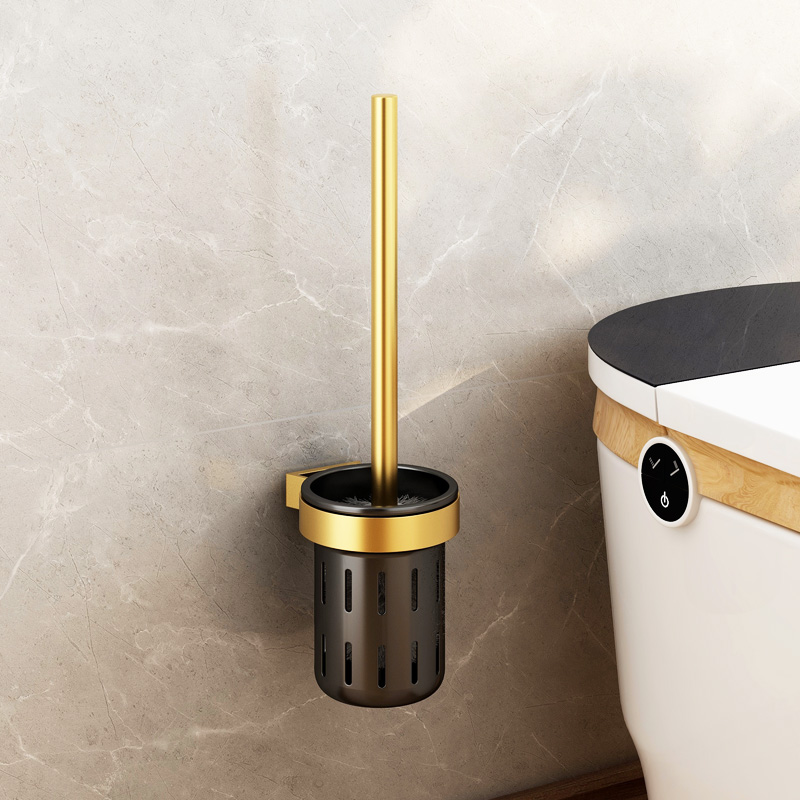 Light luxury toilet cup suit with free punched space aluminum toilet toilet toilet brush frame wall mounted
