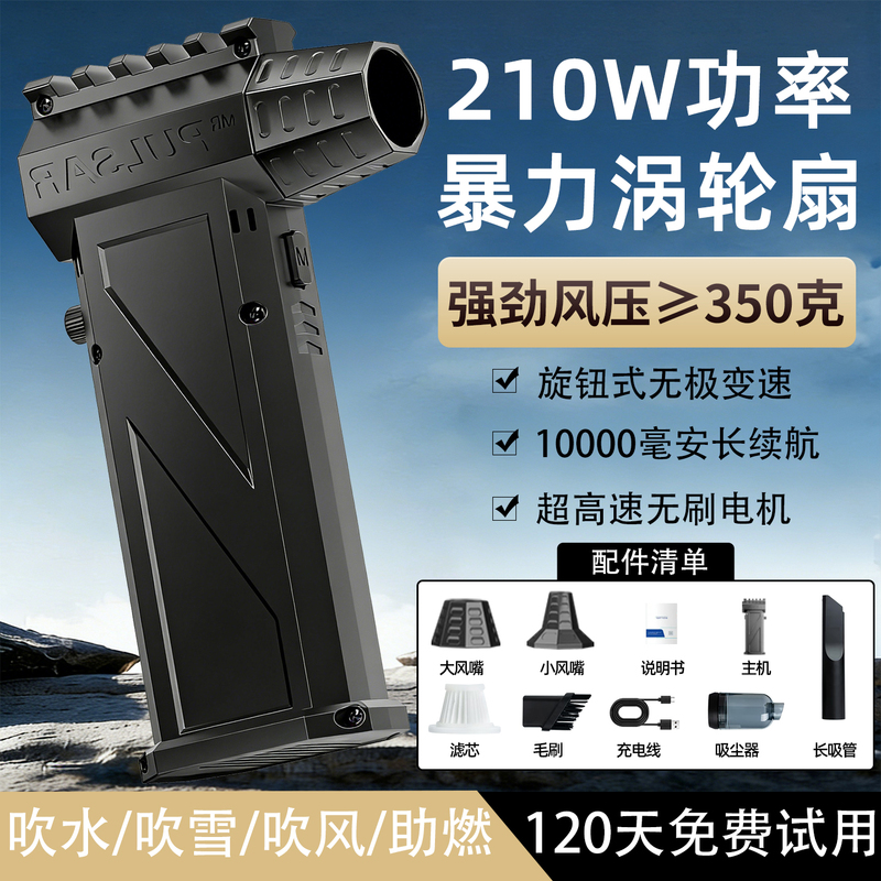Violent Turbo Fan with Ultra-High Speed Ducted Brushless Motor, Handheld Super-Strong Wind Power for Blowing Snow, Dust, and Water
