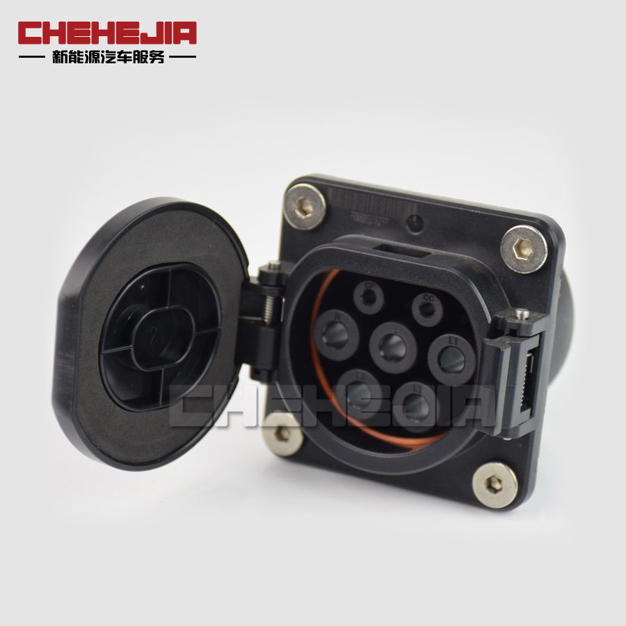 New energy pure electric car DC fast charging port 9-hole plug portable intelligent terminal 125A charging socket