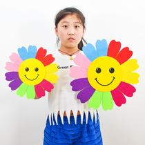 61 Dance performance Hand flower sunflower props Kindergarten Games admission ceremony Colorful smiley sun flower