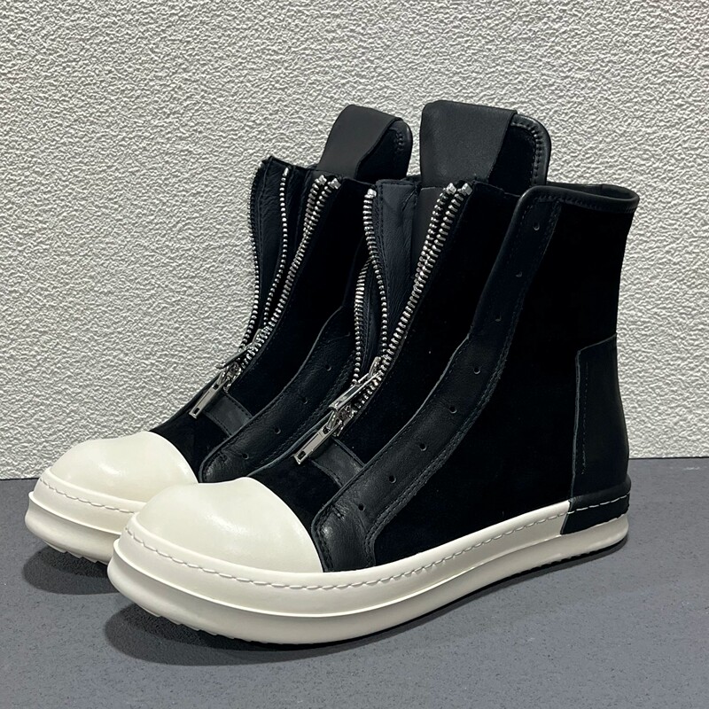 26Ss New Style Ro Shoes High Street Style Double Zipper High-Top Shoes Men's Trendy Brand Thick-Soled Height-Increasing Casual Sneakers Men's Slip-On Shoes 26Ss New Style Ro Shoes High Street Style Double Zipper High-Top Shoes Men's Trendy Brand Thick-Soled Height-Increasing Casual Sneakers Men's Slip-On Shoes