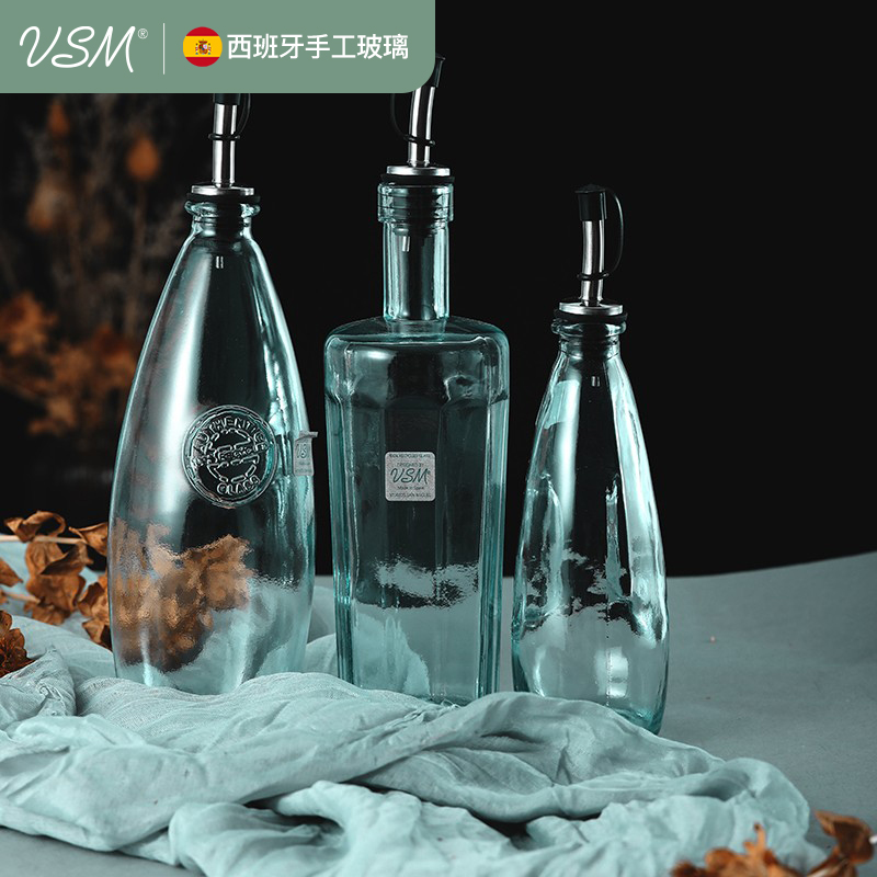VSM Spain Imports Glass Oil Bottle Not Hanging Oil High Face Value Oil Pot Home Kitchen Soy Sauce Vinegar Sauce Bottle Jar