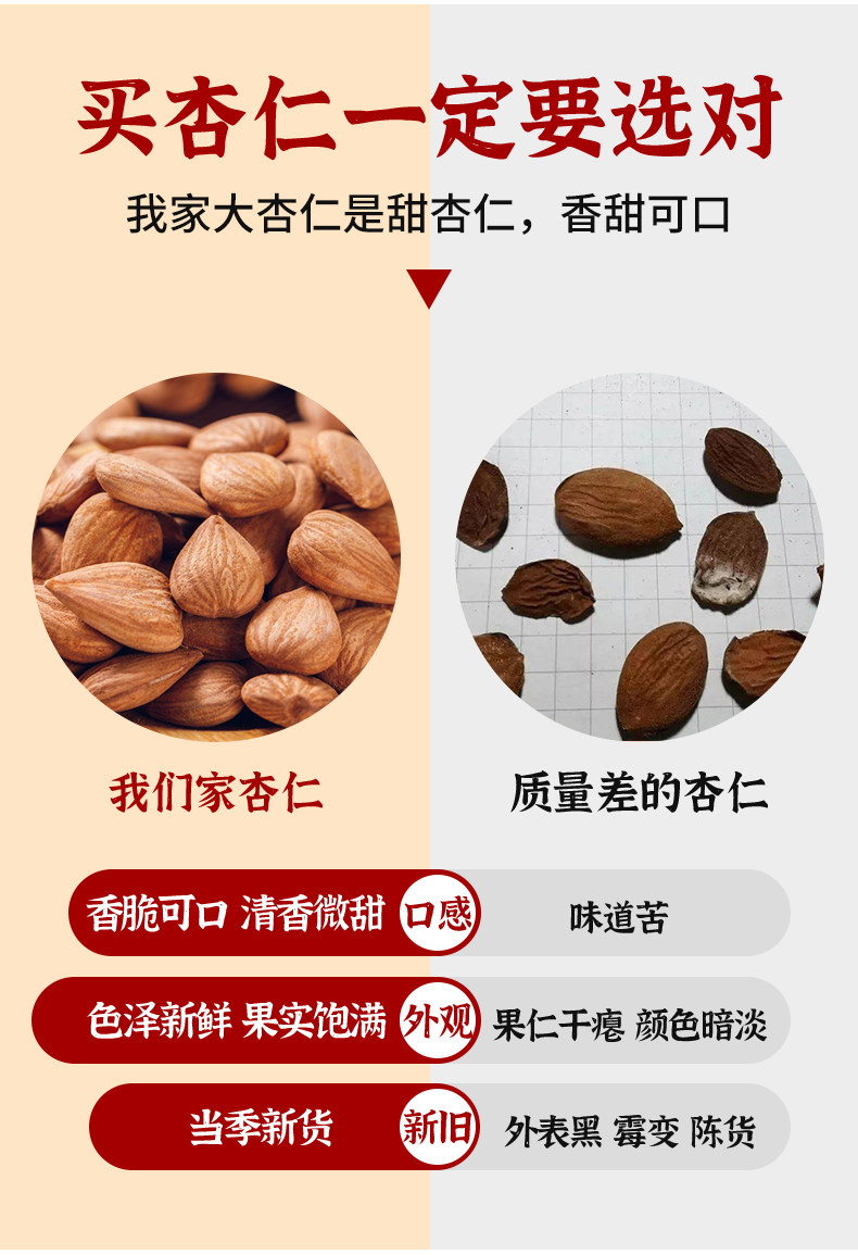 杏仁甜杏仁坚果原味无添加南杏仁去壳杏仁打豆浆南干果熟扁桃仁-阿里巴巴