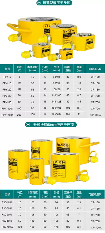 Kích thủy lực rời 10T20T30T50T100T tấn kích điện xi lanh siêu mỏng chia đôi kich thuy luc 10 tan bán kích thủy lực cũ