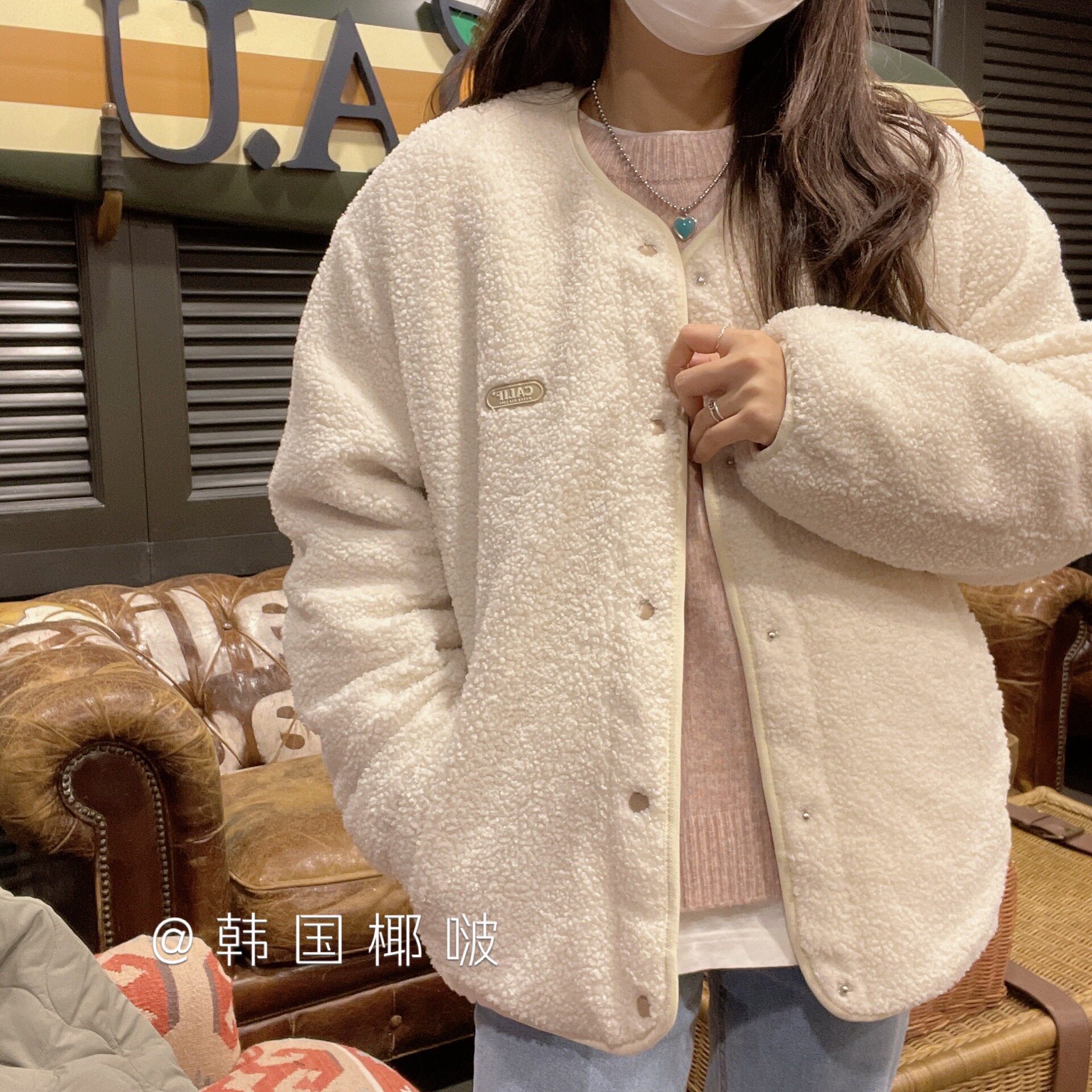 (Off-season special offer) Korea Yebo whoau direct mail 21 new two-sided lamb wool cotton clothes