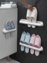 Bathroom slipper rack Wall-mounted storage artifact toilet shelf Bathroom free hole hanging wall shoe shoe rack