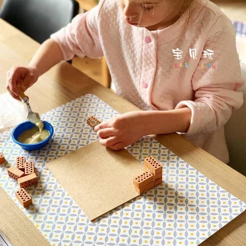 Baby Play DIY Clay Waster House Masonry Wall Children Cement Toy Gift Mini building