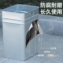 Stainless steel galvanized square barrel round water barrel dog food barrel grain storage barrel peel trash can tin barrel built-in customization