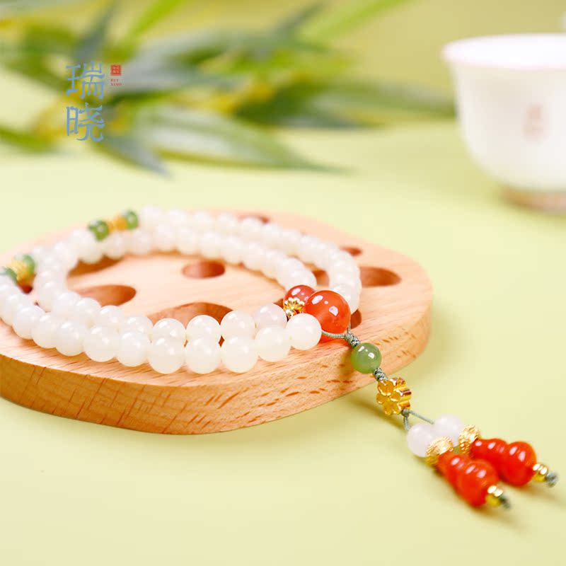 Rui Xiaoying Yu Yu Natural and Tian Yu Qingyu Bangyu Women's S925 Pure Silver Clear Bracelet Gift