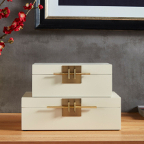 Modern new Chinese style Simple light luxury jewelry box Creative model room Home bedroom ornaments Wooden soft decorations