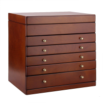 Bai Kaiqi double handle wooden jewelry box Multi-functional multi-layer Chinese style large capacity hand jewelry earrings storage box