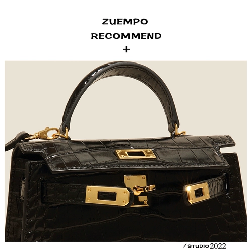 Кожаная маленькая сумка на одно плечо, ремешок для сумки, небольшая сумка, изысканный стиль, воловья кожа, крокодиловый принт, из натуральной кожи