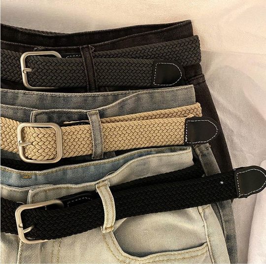 Children's punch-free belt for boys and girls denim