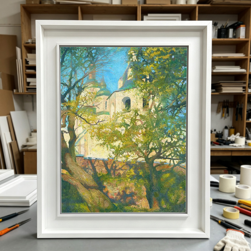 Double-Layer Oil Painting Frame, Solid Wood Three-Dimensional Outer Frame with a Gap, for Framing Oil Paintings and Decorative Paintings, Wall-Mounted Empty Frame, White, Multi-Slot, Deep Double-Layer Oil Painting Frame, Solid Wood Three-Dimensional Outer Frame with a Gap, for Framing Oil Paintings and Decorative Paintings, Wall-Mounted Empty Frame, White, Multi-Slot, Deep