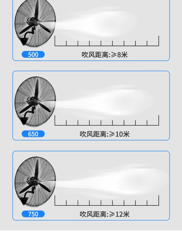 Quạt treo tường công nghiệp công suất cao treo tường nhà xưởng thương mại xưởng sản xuất quạt điện treo tường quạt gió lắc dao động cao