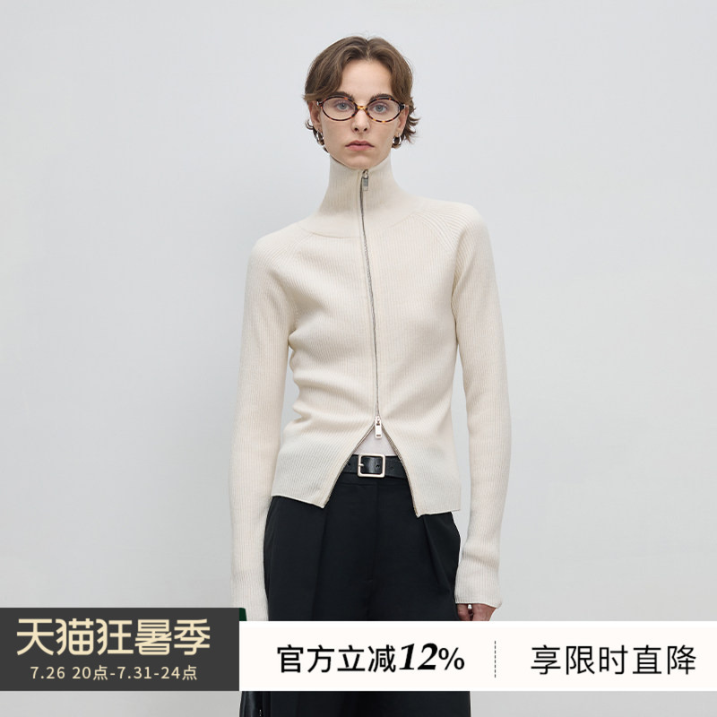 Bluewedian All-Wool Stand-Up Collar Zipper Sweater for Women, Short, Slim-Fitting, Autumn and Winter Inner Wear, Designer Knitwear Bluewedian All-Wool Stand-Up Collar Zipper Sweater for Women, Short, Slim-Fitting, Autumn and Winter Inner Wear, Designer Knitwear