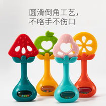 Baby 0-1 years old can gnaw teeth rubber stick rattle baby puzzle silicone molars soothing baby toys