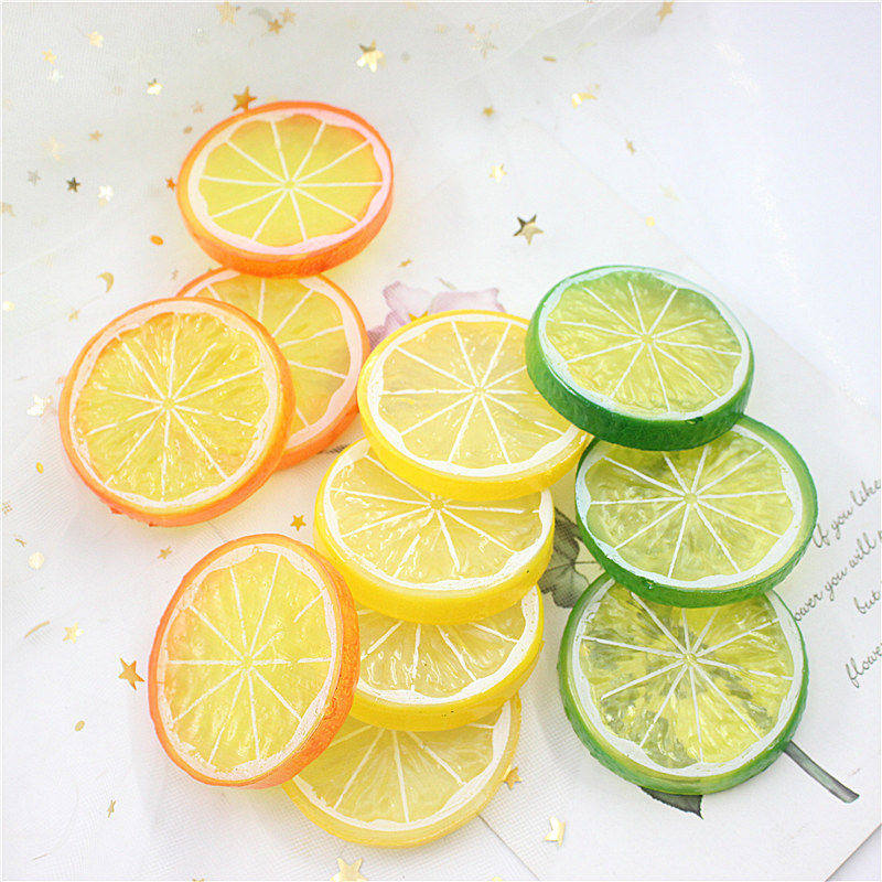 Simulation Fruits Plastic Lemon Slice Fruit And Vegetable Model Props Food Food Food Toy Home Overall Cupboard-like board room swing piece