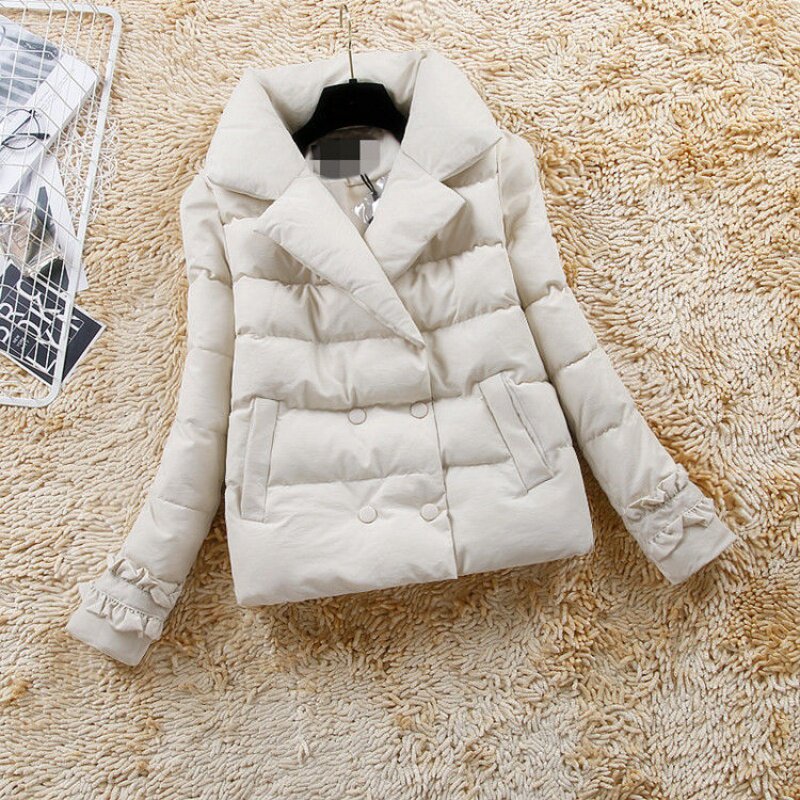 Agaric Side Sleeves Short cotton clothes woman 2020 Winter new Korean version Women's dress Double-row buttoned down cotton padded jacket jacket