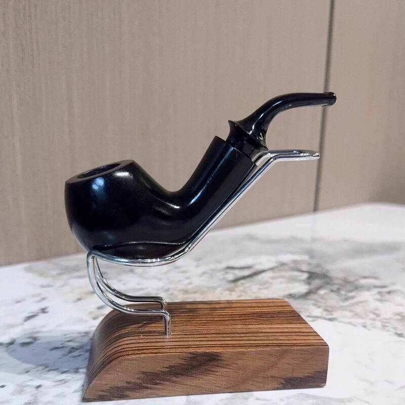 Vauen Huayun 3mm Smoke Pipe, Brown Glossy Surface, Large Pufferfish Short Mouth, Briar Wood Pipe, Classic and Durable Bent Design