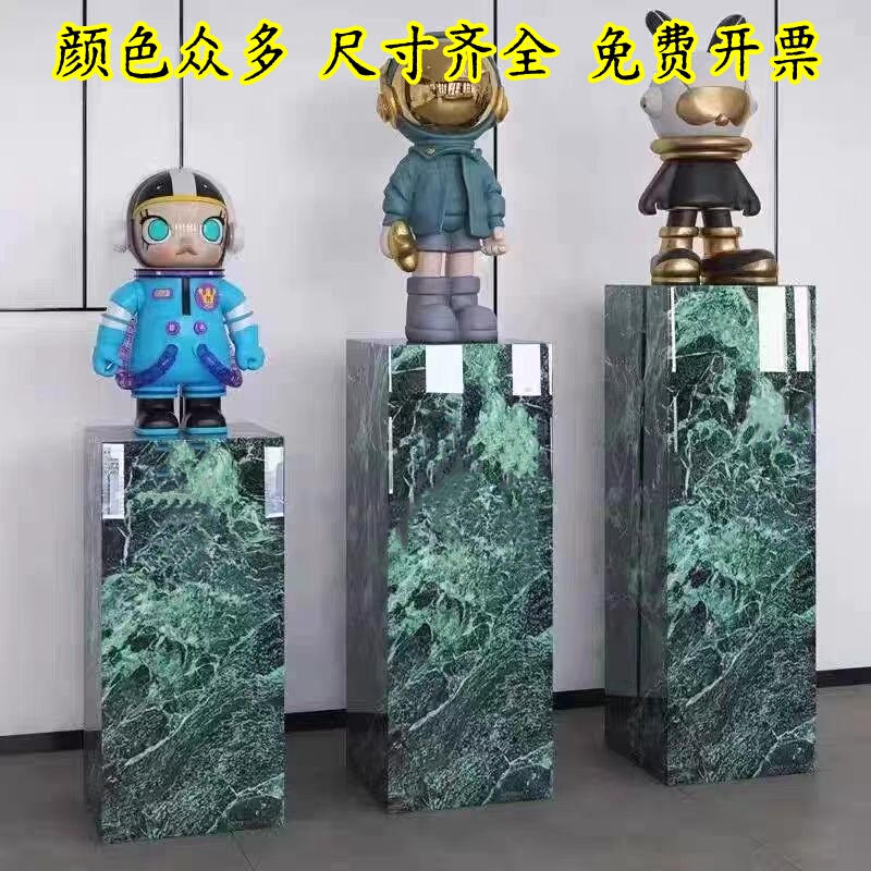 Luxurious Stone Slate Flower Stand, Sofa Side Table, Floor-Standing Ornament, Potted Plant Display Stand, Marble Base Column Flower Stand