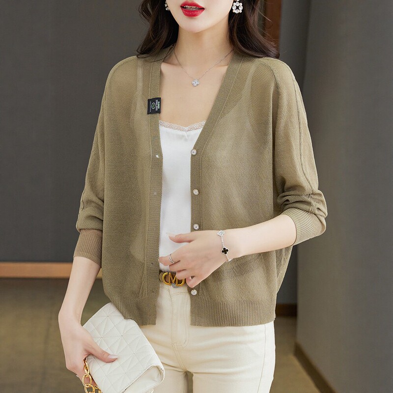 Fashionable Genuine New Shawl Sun Protection Clothing Summer Mulberry Silk Knitted Sun Protection Cardigan Women's Thin Air-Conditioning Shirt Jacket Fashionable Genuine New Shawl Sun Protection Clothing Summer Mulberry Silk Knitted Sun Protection Cardigan Women's Thin Air-Conditioning Shirt Jacket