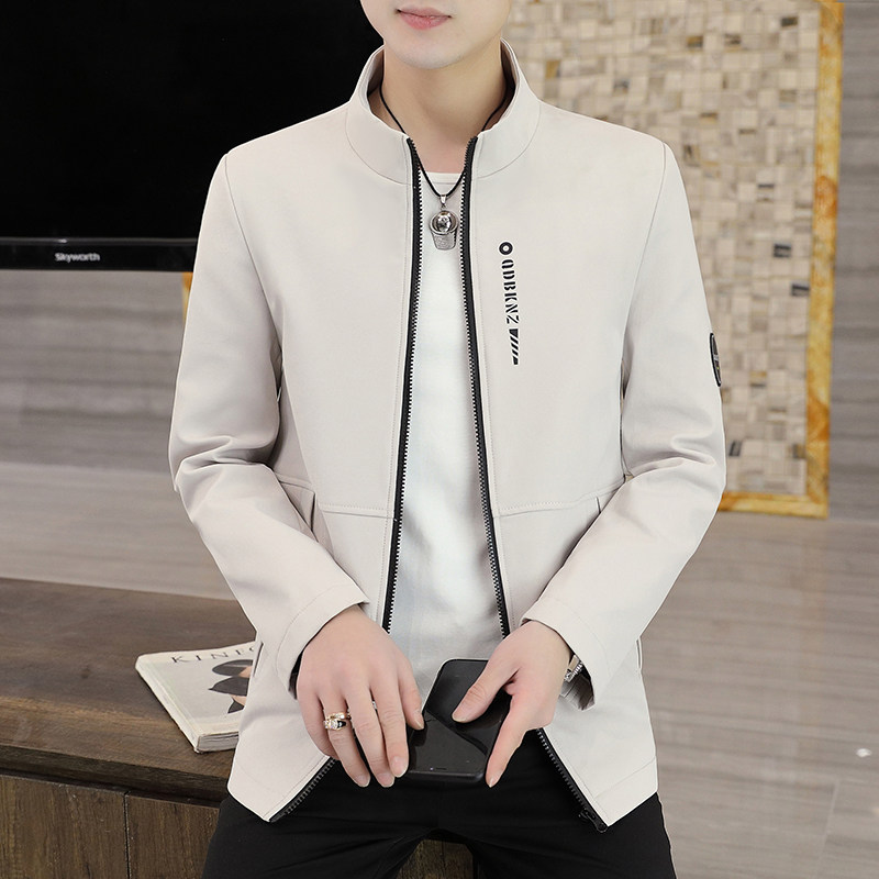 Jacket Men's spring Han version Trend for the Spring and Autumn Festival Casual High-end Men's Collar Jacket Spring Dress Jacket Thin